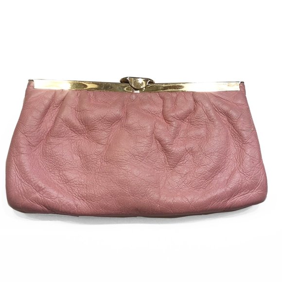 Vintage Etra 1960's Pink Genuine Pebbled Leather Clutch - Picture 12 of 12